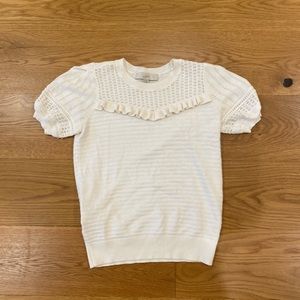 cream loft ruffle top